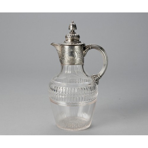 780 - A VICTORIAN SILVER-MOUNTED CUT GLASS CLARET JUG, J SHERWOOD AND SONS, BIRMINGHAM, 1897