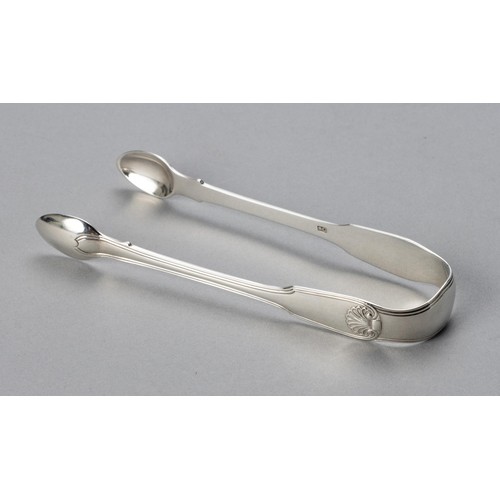 219 - A PAIR OF GEORGE III SILVER SUGAR NIPS, GEORGE SMITH IV, LONDON, 1813