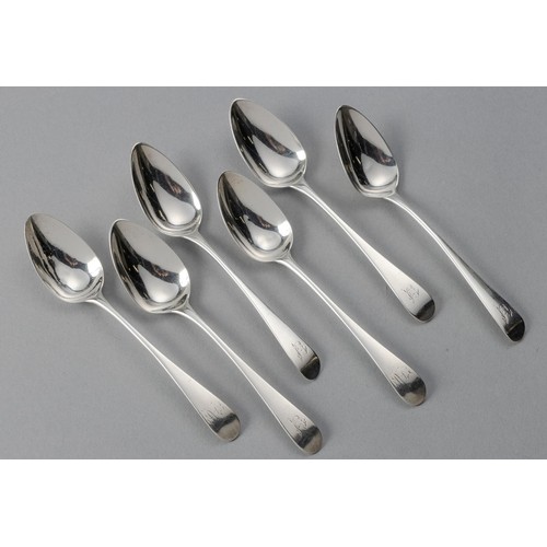 215 - TWO GEORGE III SILVER OLD ENGLISH PATTERN TEASPOONS, THOMAS OLIPHANT, LONDON, 1791