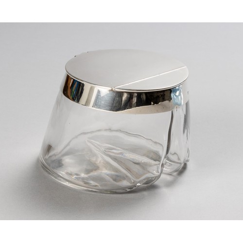 234 - A VICTORIAN SILVER-MOUNTED AND GLASS DRESSING TABLE JAR, HUKIN AND HEATH, LONDON, 1895