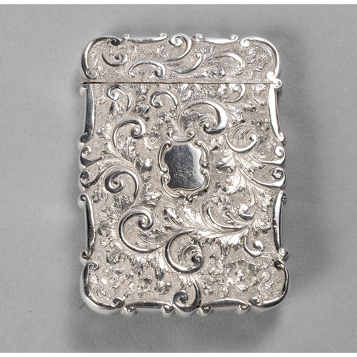 221 - A VICTORIAN SILVER CARD CASE, NATHANIEL MILLS, BIRMINGHAM, 1845