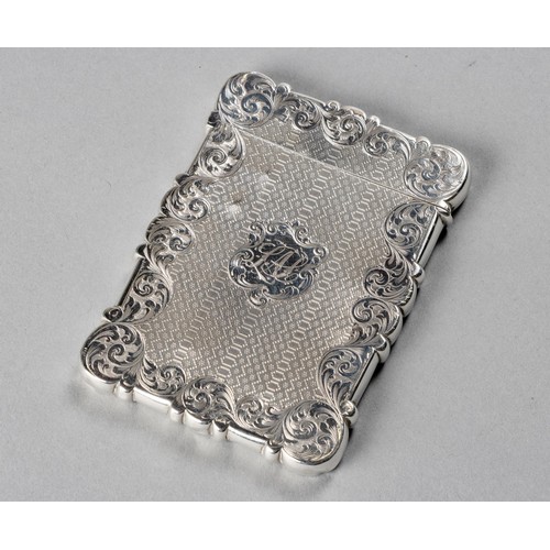 222 - A VICTORIAN SILVER CARD CASE, EDWARD SMITH, BIRMINGHAM, 1850