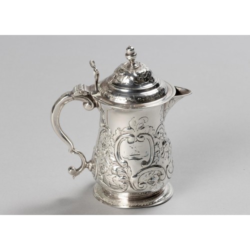 751 - A GEORGE II SILVER JUG AND COVER, THOMAS RUSH, LONDON, 1751