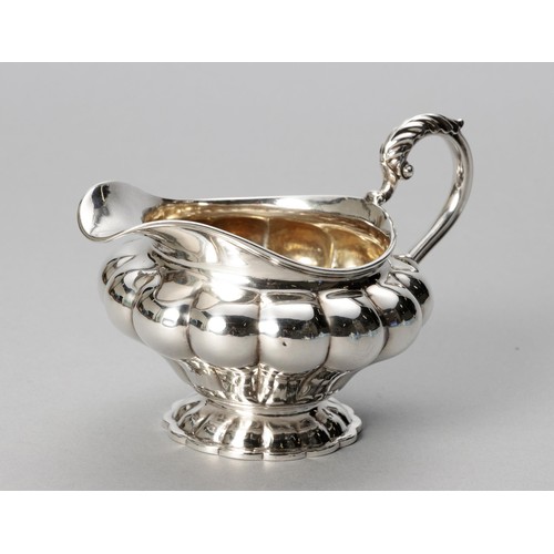 765 - A GEORGE IV SILVER CREAMER, JOHN ANGELL I, LONDON, 1828