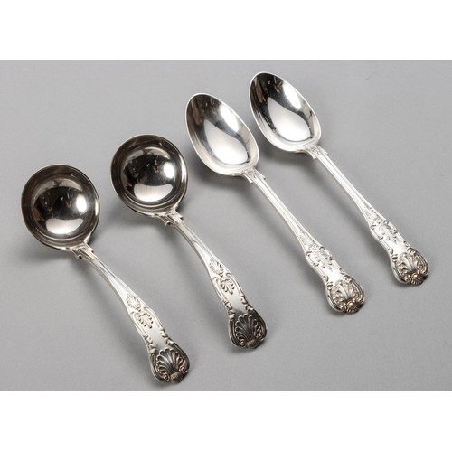 796 - A PAIR OF EDWARD VII SILVER QUEENS PATTERN TABLESPOONS, WILLIAM GALLIMORE AND SONS, SHEFFIELD, 1909