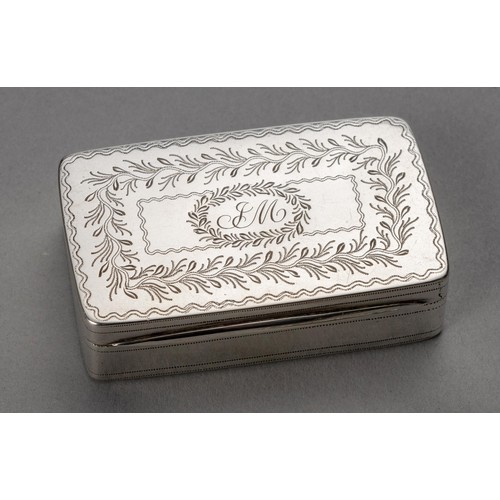 854 - A CAPE SILVER SNUFF BOX, MAKERS MARK RV