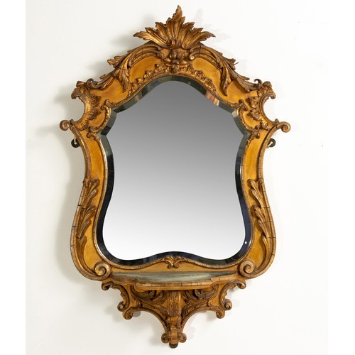 662 - A GILTWOOD MIRROR, 19TH CENTURY