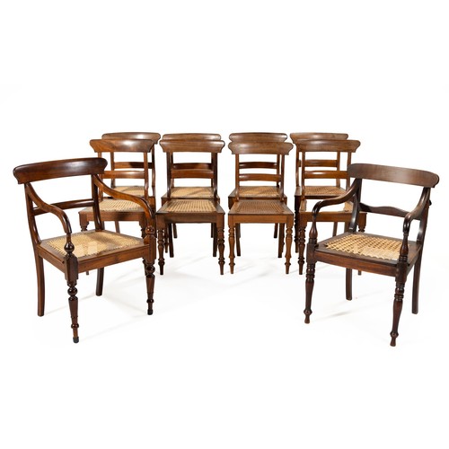 640 - A HARLEQUIN SET OF TEN REGENCY CAPE STINKWOOD DINING CHAIRS