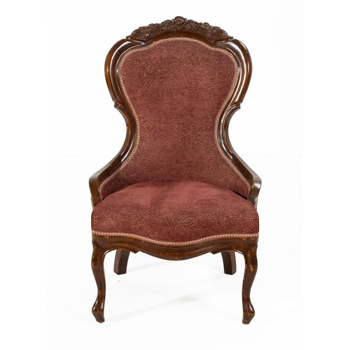 623 - A VICTORIAN MAHOGANY SALON CHAIR