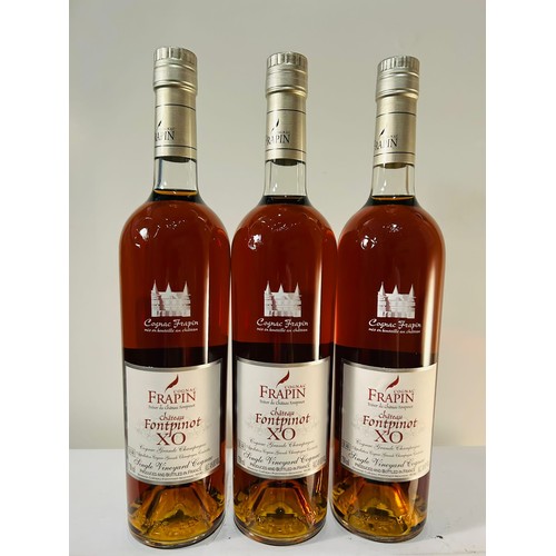 86 - Cognac Frapin Chateau Fontpinot XO x 3 bottles 750ml