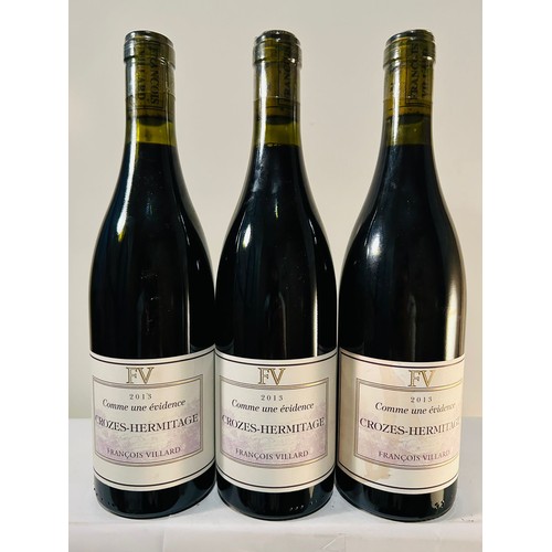 98 - 2013 Francois Villard Crozes-Hermitage x 3 bottles 750ml