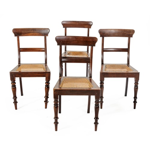 641 - A SET OF FOUR CAPE STINKWOOD CHAIRS, 19TH CENTURY