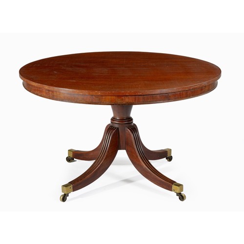 608 - A REGENCY MAHOGANY CENTRE TABLE, RETAILED BY NORMAN ADAMS