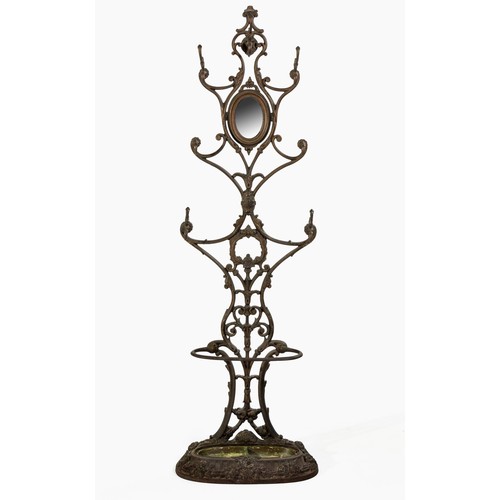 659 - A FRENCH CAST IRON HAT AND UMBRELLA STAND, ALLEZ FRERES, PARIS, 19TH CENTURY