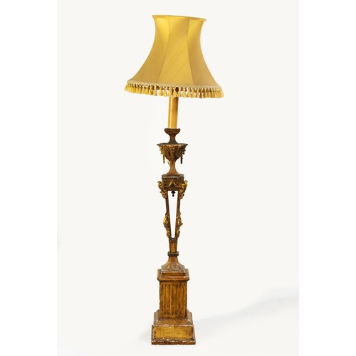 631 - AN ITALIAN GILTWOOD STANDARD LAMP, 18TH CENTURY