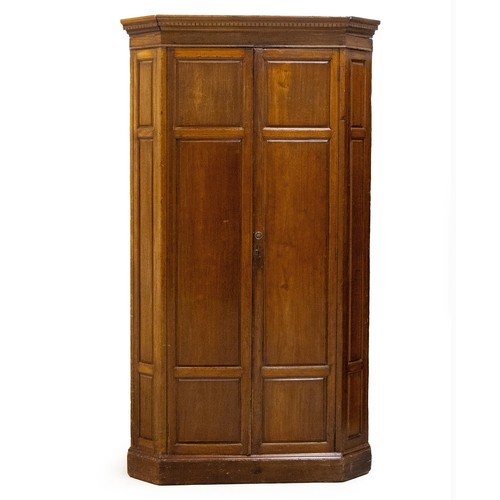 604 - A MAHOGANY CORNER CUPBOARD, EARLY 19TH CENTURY