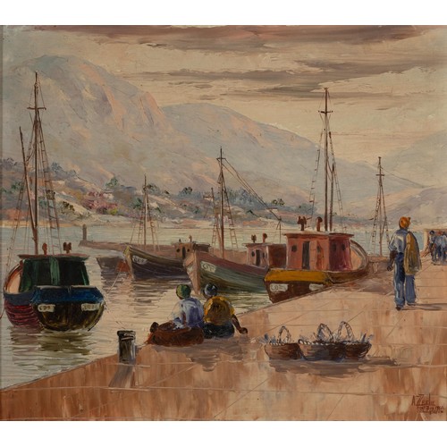 189 - Adelio Zagni Zeelie (South African 1911 -1991) HOUTBAY FISHING CREW