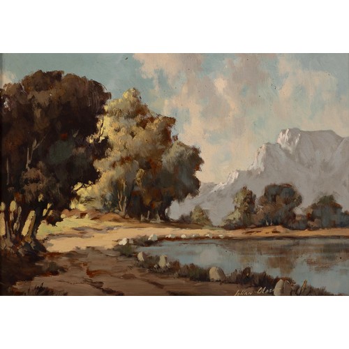 676 - Johan Oldert (South African 1912 - 1984) LANDSCAPE WITH DAM