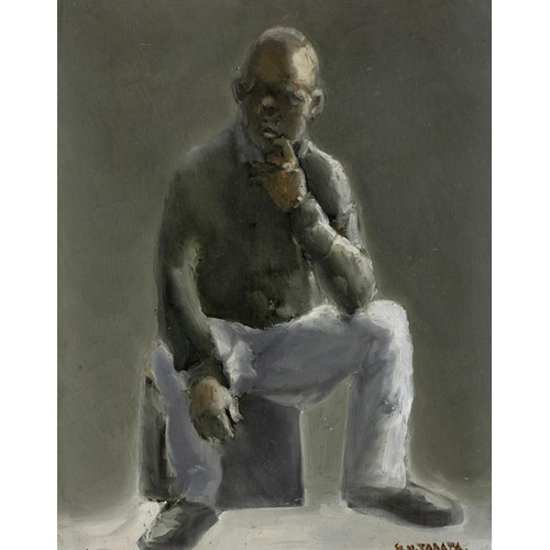 704 - Gerald Nkulueka Tabata (South African 1975 - )A MAN SITTING