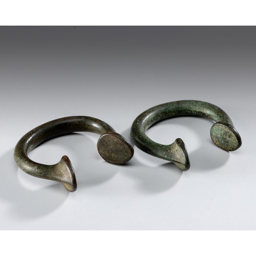 1473 - TWO COPPER BANGLES, MANILLAS, NIGERIA