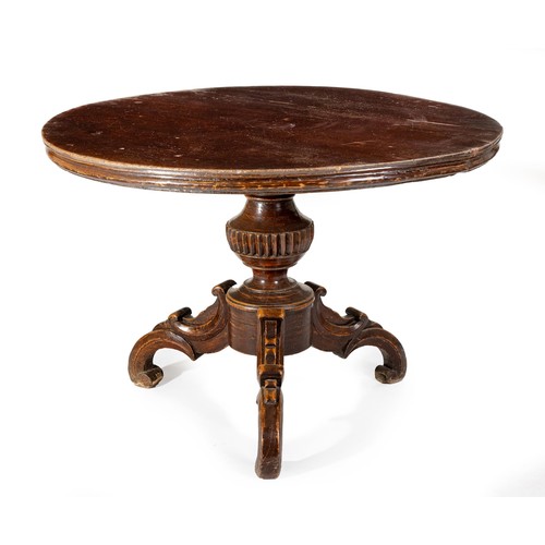 308 - A MAHOGANY DINING TABLE, 19TH CENTURY