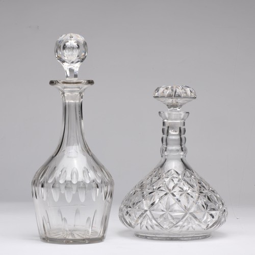 548 - TWO GLASS DECANTERS