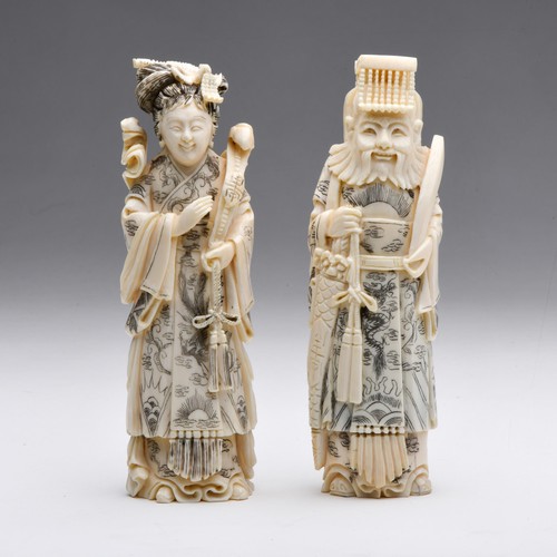 504 - A PAIR OF CHINESE MARINE TUSK 