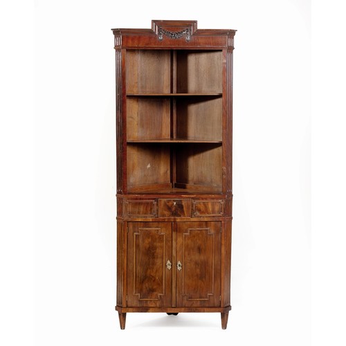 1125 - A GEORGE III-STYLE MAHOGANY CORNER CUPBOARD