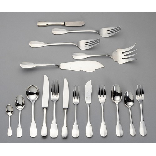 314 - A SET OF FIDDLE PATTERN ELECTROPLATE CUTLERY, ORFEVRERIE ERCUIS, FRANCE