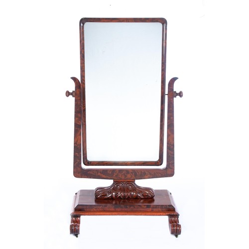 1148 - A VICTORIAN MAHOGANY CHEVAL MIRROR