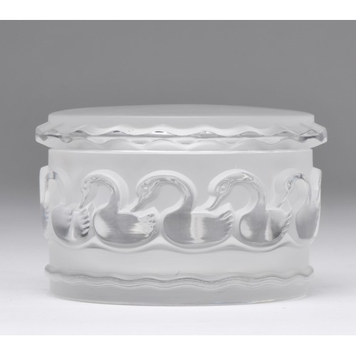 925 - A LALIQUE POWDER JAR AND COVER