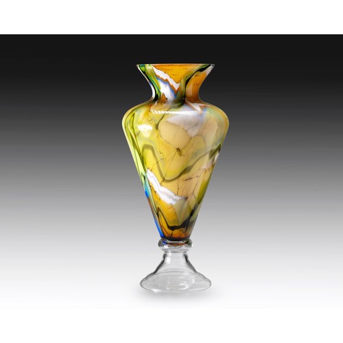 929 - A MONUMENTAL ITALIAN GLASS PEDESTAL VASE, 20TH CENTURY