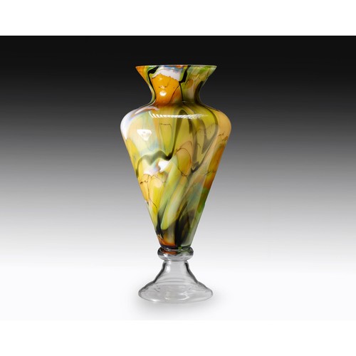 929 - A MONUMENTAL ITALIAN GLASS PEDESTAL VASE, 20TH CENTURY