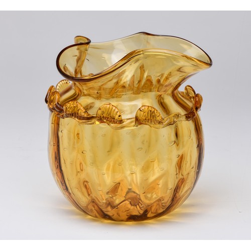 533 - AN AMBER GLASS VASE