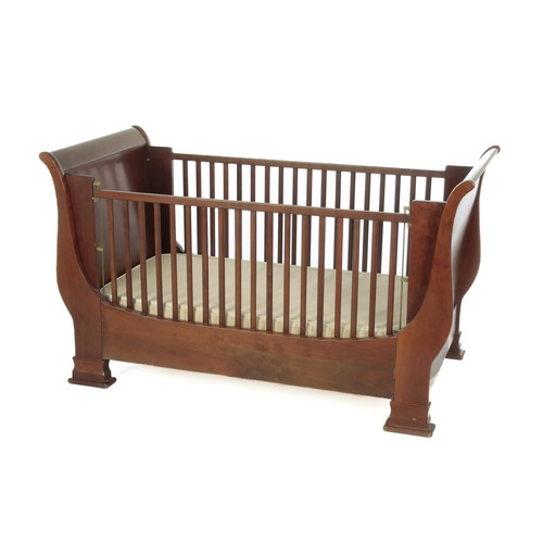 312 - A LARGE MAHOGANY REGENCY-STYLE CHILD'S COT