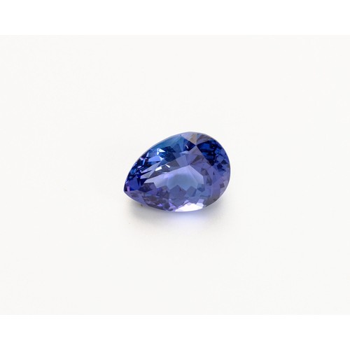 162 - AN UNMOUNTED PEAR-CUT TANZANITE