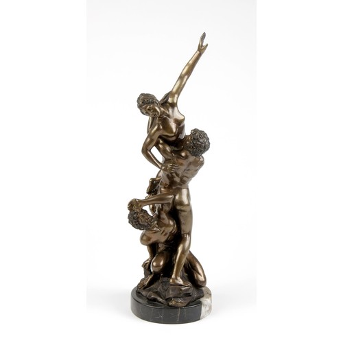 957 - A BRONZE 'RAPE OF PROSERPINA' FIGURAL GROUP