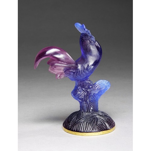 917 - A DAUM GLASS FIGURE OF A COCKEREL