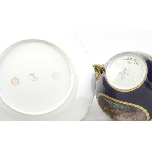 870 - A SEVRES TEAPOT AND PLATE