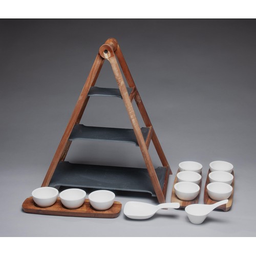 630 - AN ARTESNO ORIGINAL HOSPITALITY RANGE TRAY STAND AND DIPPING BOWLS