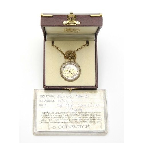 490 - A SA MINT COIN PENDANT WATCH