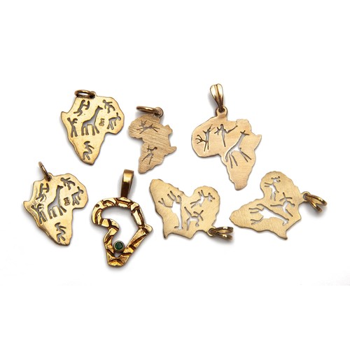 819 - SEVEN GOLD PENDANTS