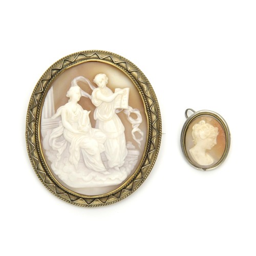 784 - TWO CAMEO BROOCHES