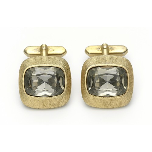 1393 - A PAIR OF GENTLEMAN'S GOLD PLATED CUFFLINKS, CIRCA 1970