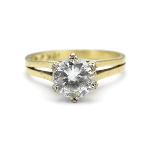 1450 - A CUBIC ZIRCONIA SOLITARE RING