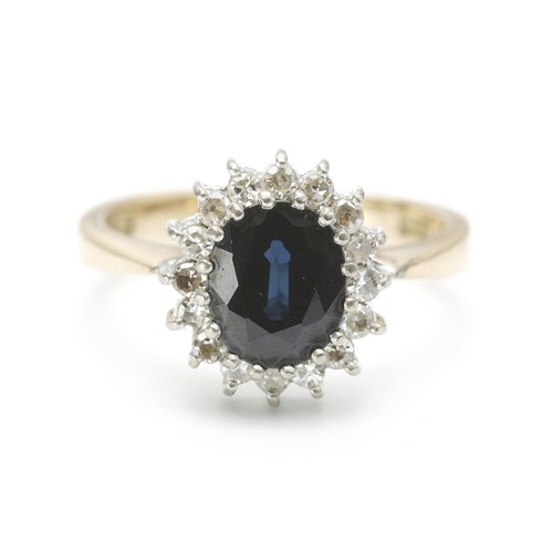 1439 - A SAPPHIRE AND DIAMOND RING, LONDON