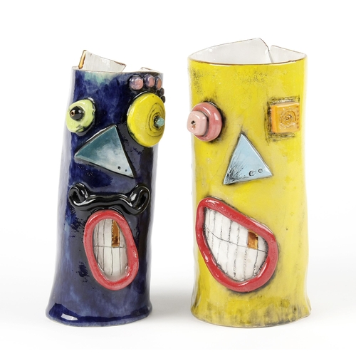 1113 - Jasmine Jagger (South African 1985 - ) BLUE FACE and MUSTARD FACE, two in the lot