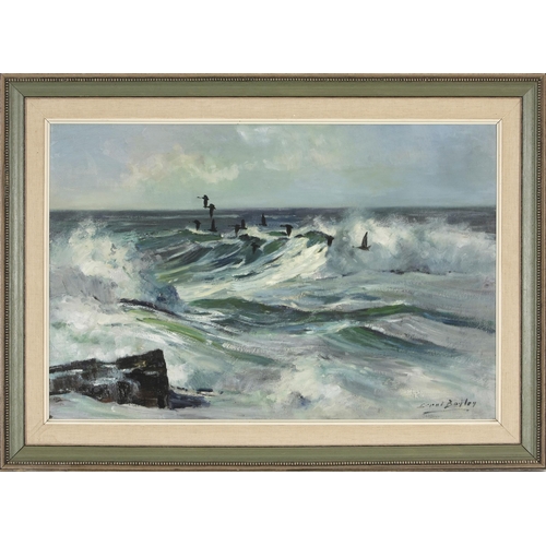 1086 - Errol Stephen Boyley (South African 1918 - 2007) BIRDS FLYING OVER CRASHING WAVES