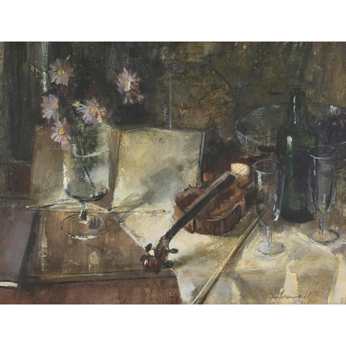 1045 - Irmin Henkel (South African 1921 - 1977) STILL LIFE WITH VIOLIN