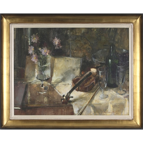 1045 - Irmin Henkel (South African 1921 - 1977) STILL LIFE WITH VIOLIN